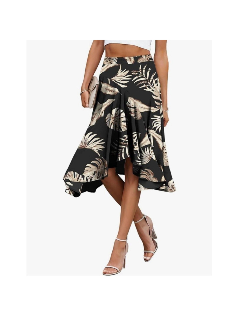 NEW Midi Flowy High Waist High Low Midi Skirt XL